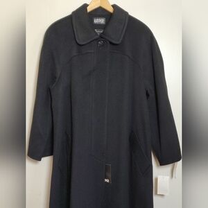 Kasper Womens Longline Black Wool Coat